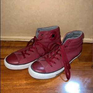 All Red Hightop Converse size 8